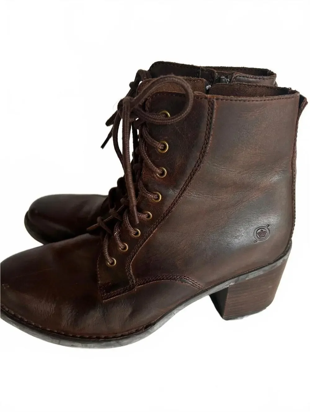 Born Huntley Distressed Brown Leather Boots Women's 11 NWOT